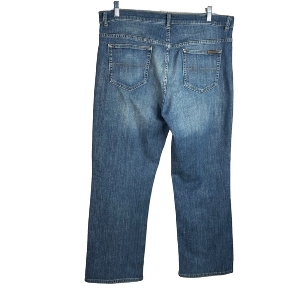 Men Pendleton Factory Thigh Fade Distress Jeans 38”X28” Relaxed Fit Straight Leg - Picture 2 of 9